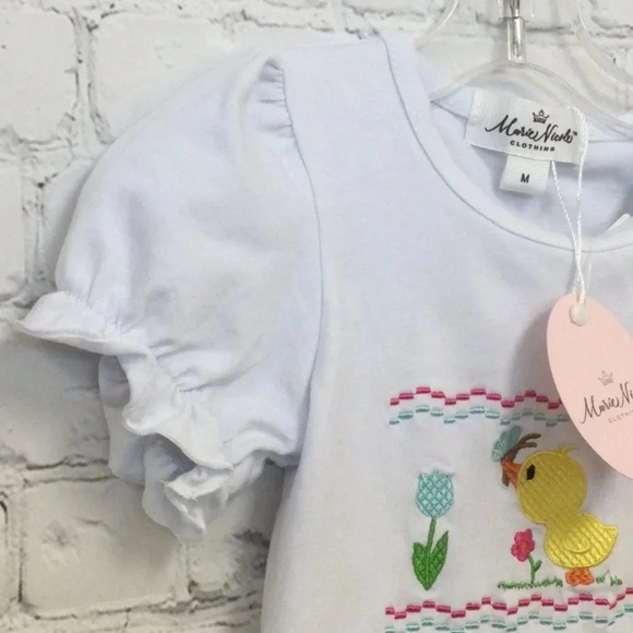 NWT Marie Nicole White Easter Puff Short Sleeve Top size 3 - Picture 2 of 6